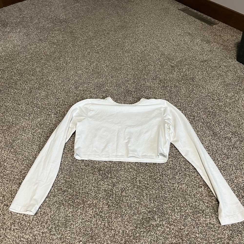 White cropped long sleeve